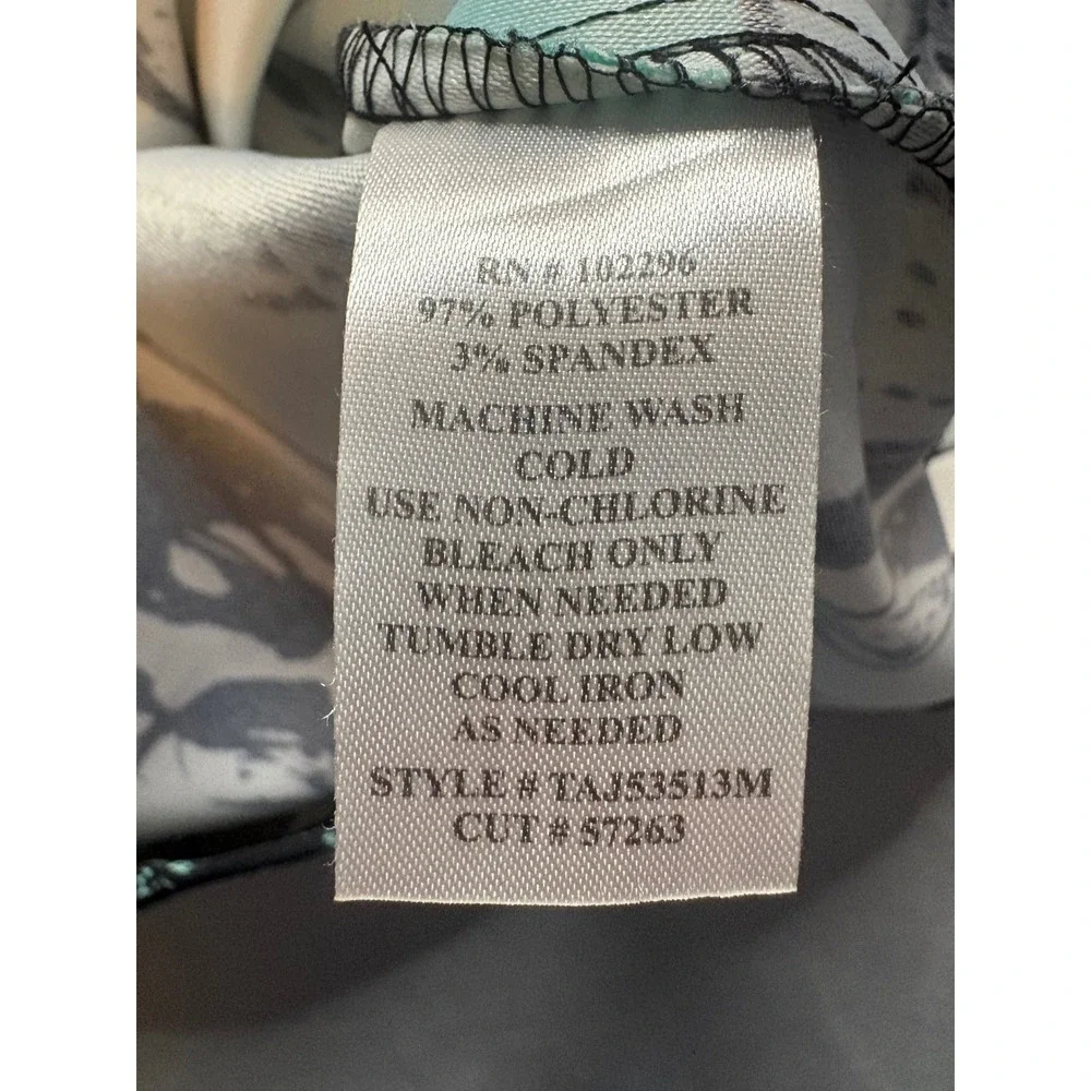 Connected Apparel Teal Black Floral Sheath Dress Sleeveless Size 10 TAJ53513M - Picture 4 of 5